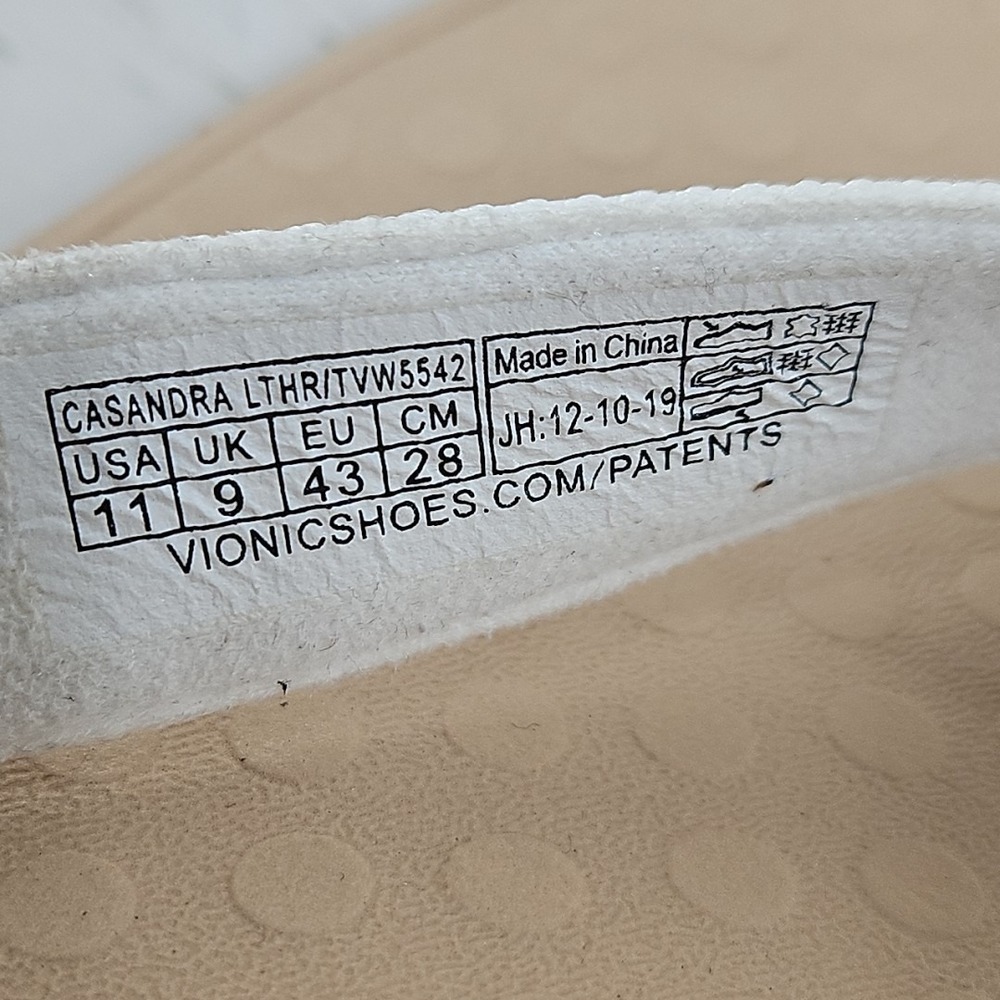 Vionic Casandra Womens 11‎ White Leather Flip Flop Thong Toe Post Casual Sandals - Picture 9 of 10